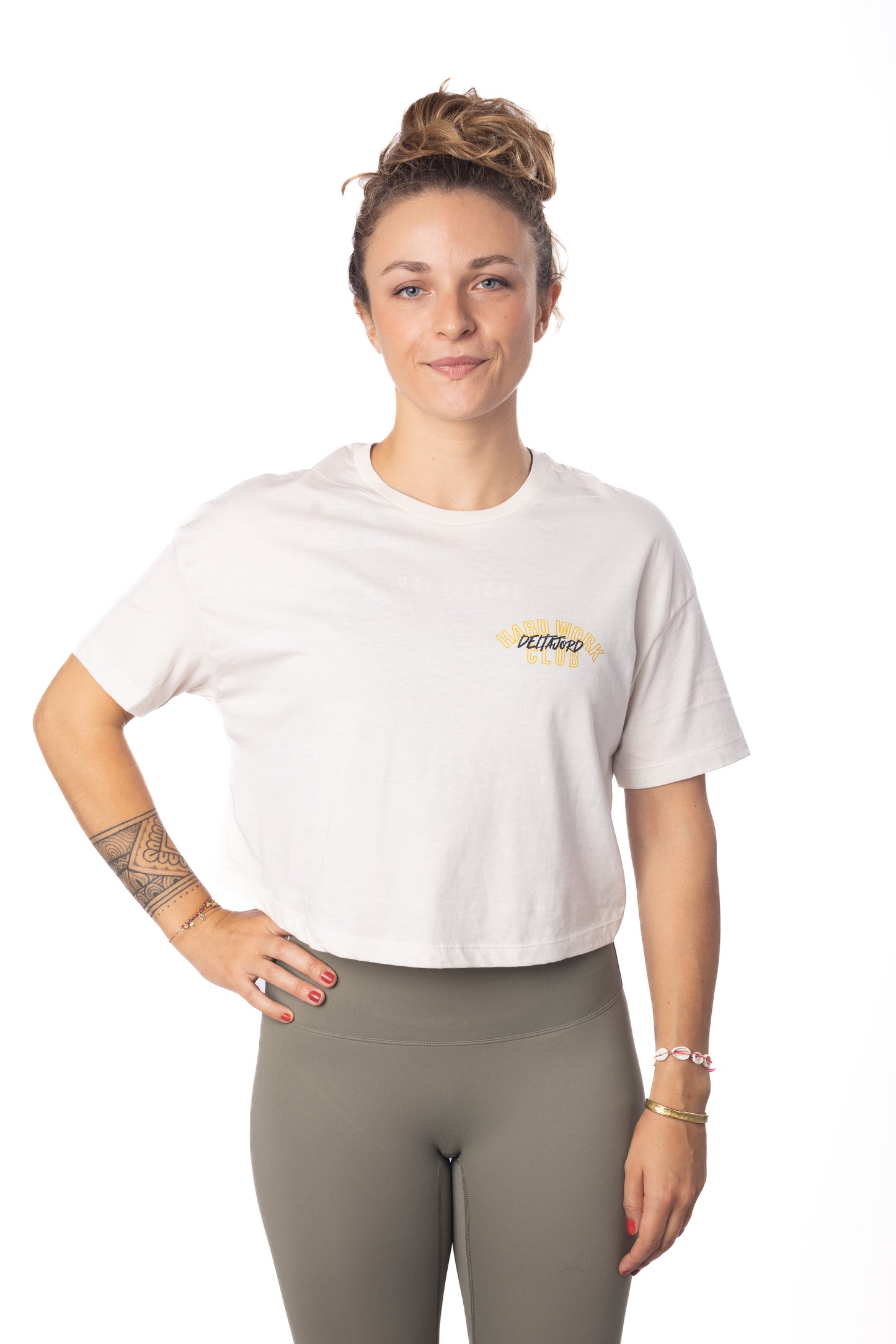 CROP TOP OVERSIZE HARD WORK CLUB