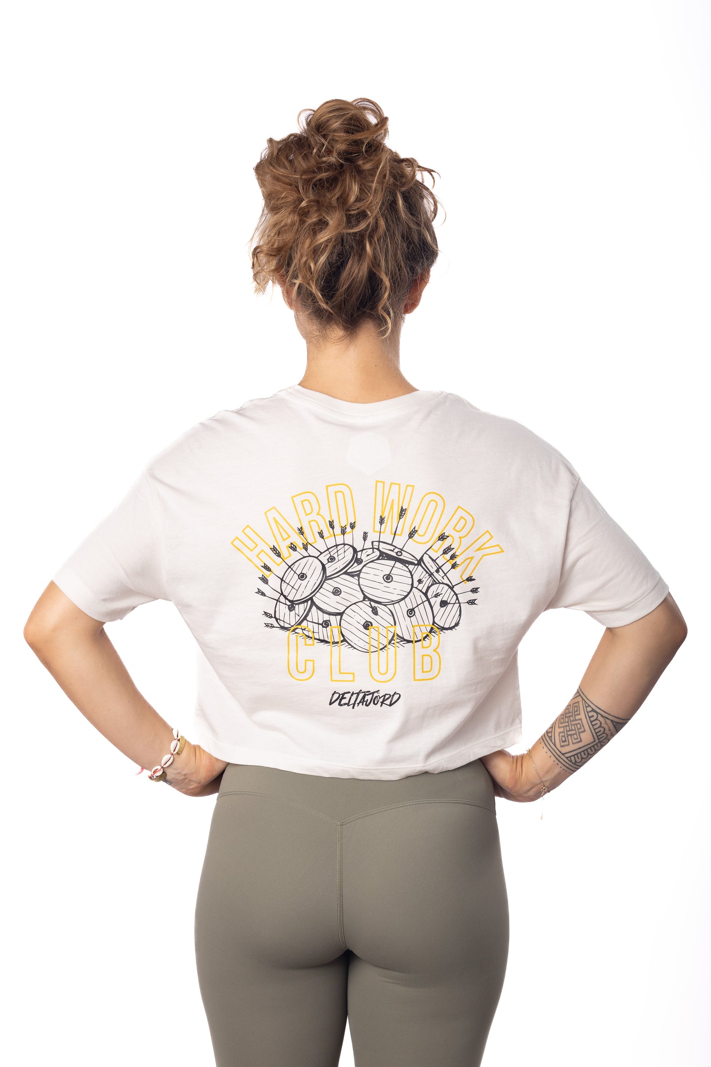 CROP TOP OVERSIZE HARD WORK CLUB